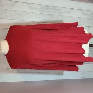 Cold Shoulder Top with Long Sleeves in Red with Silver Glitter by Style & Co